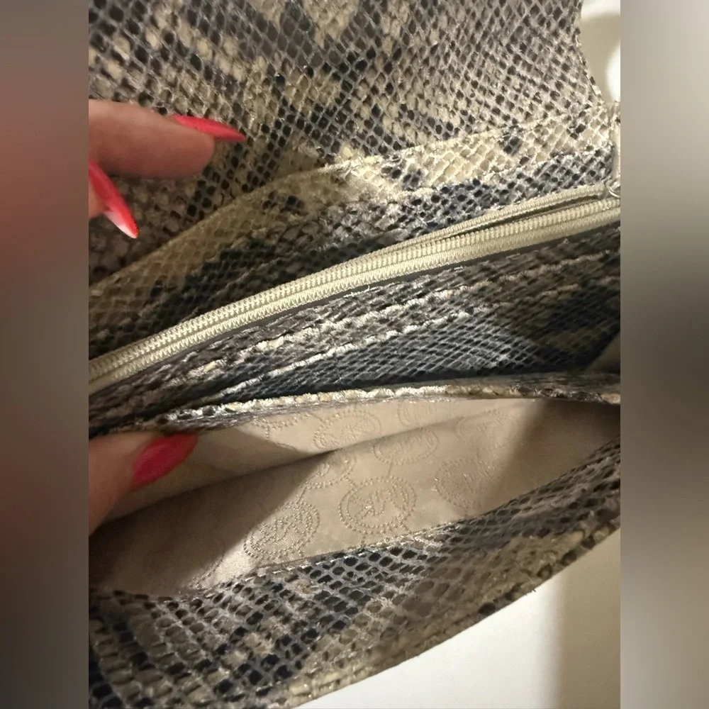 Michael Kors Beige Snake Print Wallet